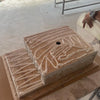 HANDCRAFTED CUSTOM TRAVERTINE SINK - 3 (TR-075)