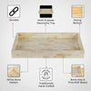 White Bone Inlay Decorative Tray Table Ottoman 11x17 12x12