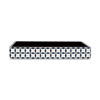Vanity Trays illusion Wrap Collection Bone & Resin Inlay, Black-White, 10" x 6"