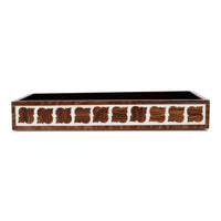 countertop and vanity tray handmade illusion yinyang-pattern 10x6 towel tray brown