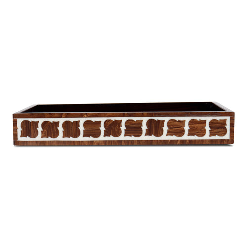 countertop and vanity tray handmade illusion yinyang-pattern 10x6 towel tray brown