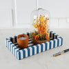 Blue Ivory Resin Inlay Vanity Tray 10x6 Guest Bathroom Decor