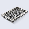 Decorative Tray Alhambra Negra Black White Bone & Resin Inlay – 11" x 17", 12" x 12"
