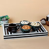 Black White Concentric Tray Coffee Table Ottoman 11x17 12x12