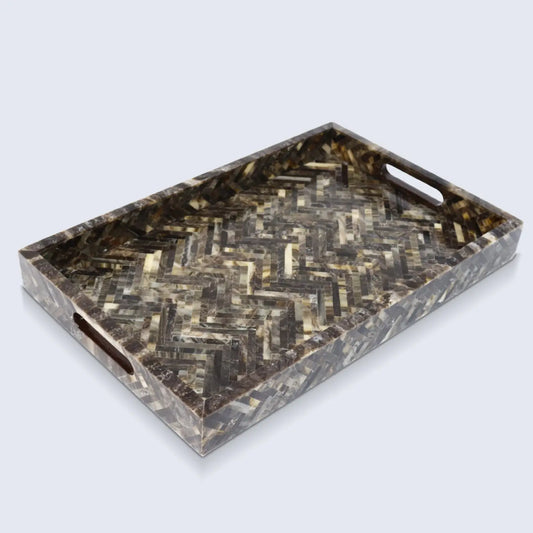 Decorative Tray 17x11, 12x12 Large Ottoman Coffee Table Tray Brown