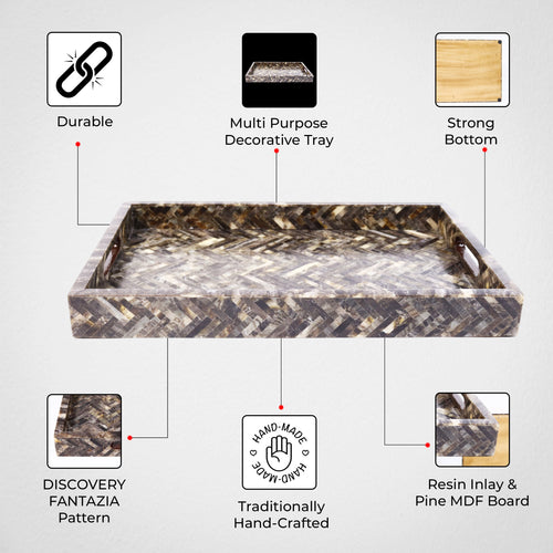 Decorative Tray 17x11, 12x12 Large Ottoman Coffee Table Tray Brown