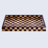 Brown Checkered Decorative Tray Coffee Table Ottoman 17"x11"