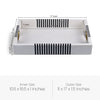B&W Resin Brass Inlay Optique Reflect Decorative Tray 11x17