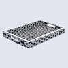 Decorative Tray Zellij Grande Black & White Resin Inlay, 11" × 17", 12" × 12"