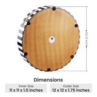 Athens Dinami Round Bone Resin Inlay Decorative Tray B&W 12"