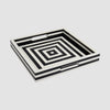 Black White Concentric Tray Coffee Table Ottoman 11x17 12x12