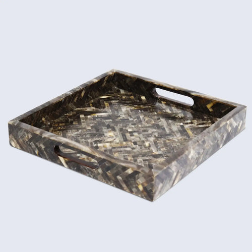 Decorative Tray 17x11, 12x12 Large Ottoman Coffee Table Tray Brown