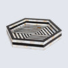 Mother of Pearl Decorative Tray 12" Black White Table Tray
