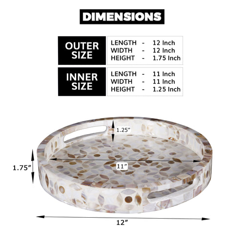 Decorative Tray Discovery Jewel Petit Mother of Pearl Inlay – 12" x 12"