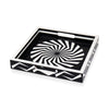 Black White Geometric Serving Ottoman Decorative Tray 12x12