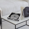 Black White Geometric Serving Ottoman Decorative Tray 12x12