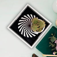 Black White Geometric Serving Ottoman Decorative Tray 12x12