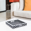 Decorative Tray Zellij Grande Black & White Resin Inlay, 11" × 17", 12" × 12"