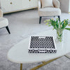 Decorative Tray Zellij Grande Black & White Resin Inlay, 11" × 17", 12" × 12"