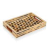 Decorative Tray Triangle Pattern Resin Inlay Brown -12"x 8"