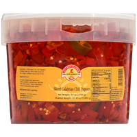 TuttoCalabria Sliced Calabrian Chili Peppers BULK Tub, 98 oz