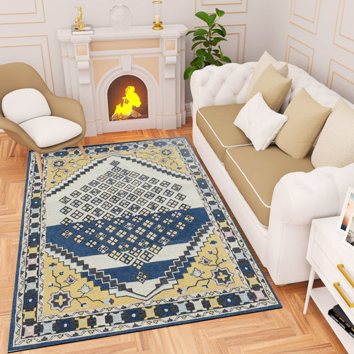Premium Hand-Tufted Rug Made of 100% Wool  - Tatar Folk - 4x6 Feet
