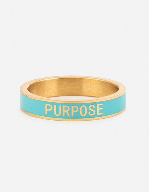 Teal Enamel Purpose Ring