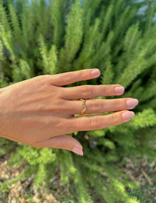 Textured Wavy Ring