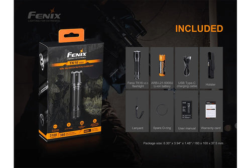 Fenix TK16 V2.0 Tactical Flashlight - 3100 Lumens Fenix Store