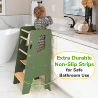 Adjustable Toddler Kitchen Tower with Safety Bars