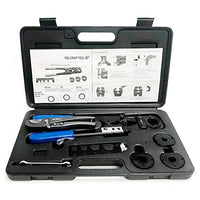 PEX Crimping Tool Kit, FULL SIZE, 3/8" , 1/2" , 3/4" , 1" Copper Ring with Gauge & PEX Pipe Cutter Meets F1807 Standards