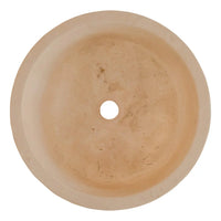 Troia Light Travertine Cylinder Above Vanity Bathroom Sink 2" Embedded Mosaics Border