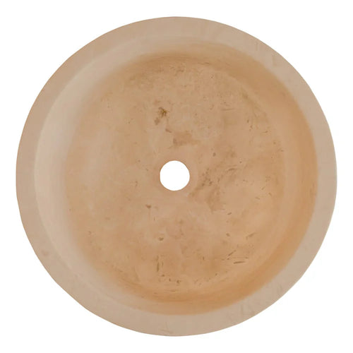 Troia Light Travertine Cylinder Above Vanity Bathroom Sink 2" Embedded Mosaics Border