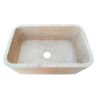 Troia Light Travertine Rectangular Farmhouse Kitchen Sink Honed (W)18" (L)30" (H)10"