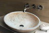 Troia Light Travertine Above Vanity Bathroom Oval Vessel Sink (W)16" (L)21"