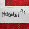 Framed Autographed/Signed Troy Smith 35x39 Heisman 06 Ohio State Red College Football Jersey JSA COA