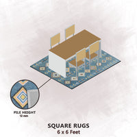Premium Hand-Tufted Rug Made of 100% Wool  - Tundra - 6x6 Feet