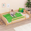 Twin Size Montessori-Inspired Floor Bed with Safety Guardrails for Kids