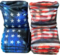 Black and White American Flag Cornhole Boards