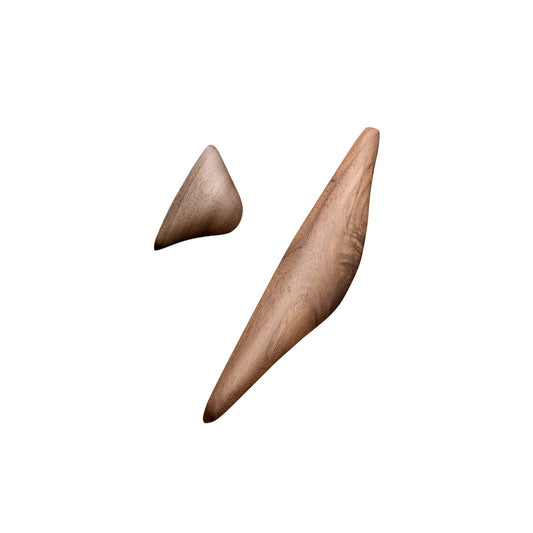 Lacquered Walnut "Manta" Wood Drawer Handles Euro • Knobs