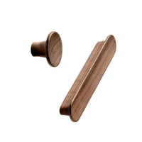 Lacquered Walnut Wood "Tuba" Cabinet Knob and Drawer Pulls Euro • Knobs