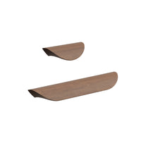 Lacquered Walnut Wood "Archive" Tab Drawer Pulls Euro • Knobs