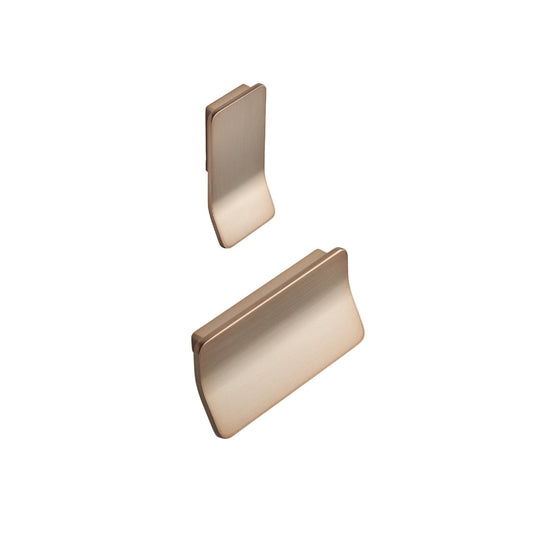 Brushed Bronze "Leaf" Tab Drawer Pulls Euro • Knobs