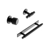 Knurled Backplate "Manor" Matte Black Cabinet Knobs and Drawer Pulls Euro • Knobs