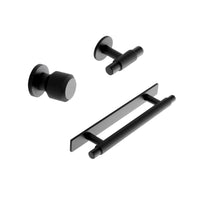 Knurled Backplate "Manor" Matte Black Cabinet Knobs and Drawer Pulls Euro • Knobs