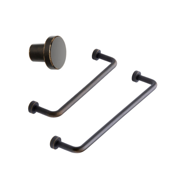 Dark Bronze "Lounge" Cabinet Knob and Wire Drawer Pulls Euro • Knobs