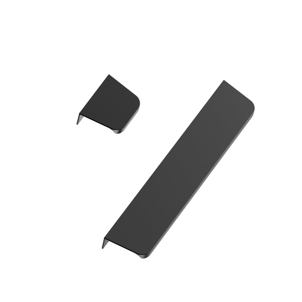 Matte Black "Comet" Edge Drawer Tab Pulls Euro • Knobs