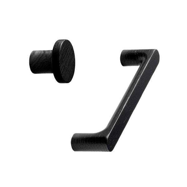 Black Lacquered Wood "Pinta" Cabinet Knob and Drawer Pulls Euro • Knobs