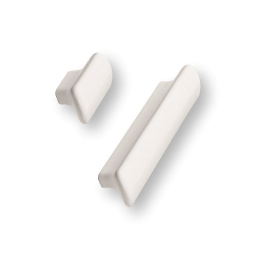Glossy White "Vanilla" Cabinet Knob and Drawer Pull Euro • Knobs