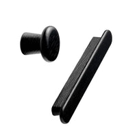 Black Stained Wood "Classis" Cabinet Knob and Drawer Pull Euro • Knobs